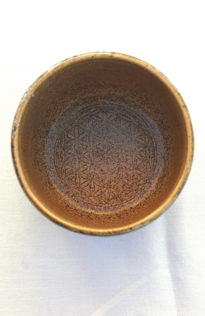 Becher Kakaozeremonie mit Metatrons Würfel 24 Karat Gold (2)