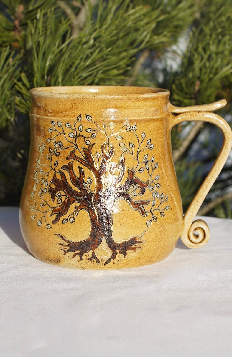 Tasse Arbre de vie antique avec terre médicinale et or