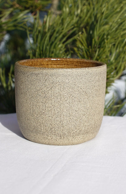 Gobelet gris Fleur de vie
