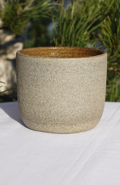 Gobelet gris Fleur de vie