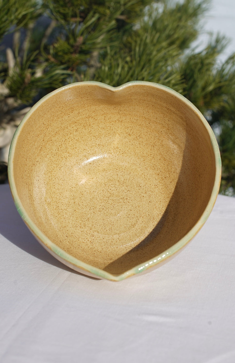 Müslischale Herz hellgrün Craquele