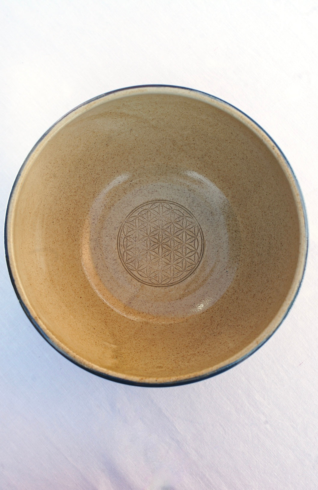 XL blue cereal bowl with flower of life