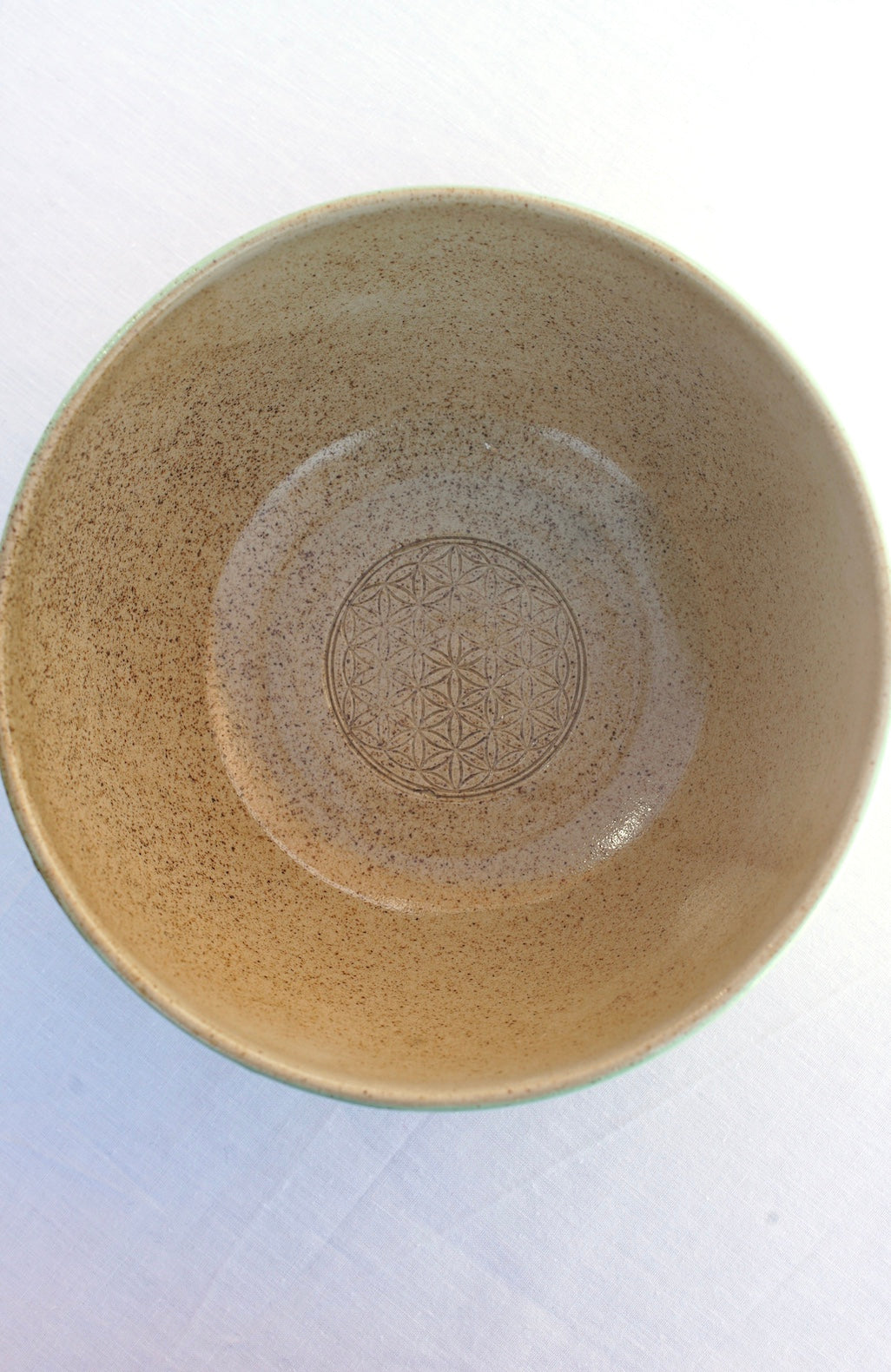 Müslischale XL hellgrün mit Blume des Lebens