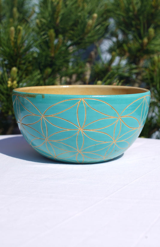 Müslischale -Jade mit Blume des Lebens