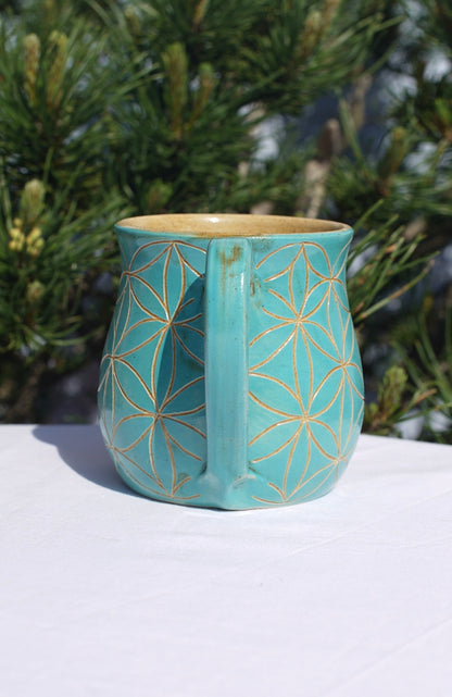 Tasse jade Fleur de vie