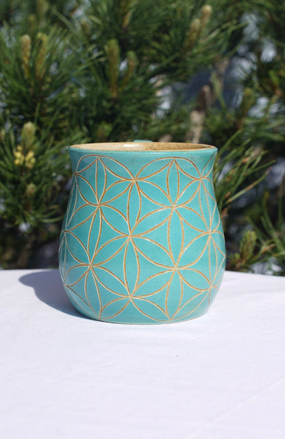 Tasse jade Fleur de vie