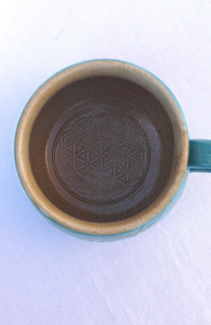 Tasse jade Fleur de vie