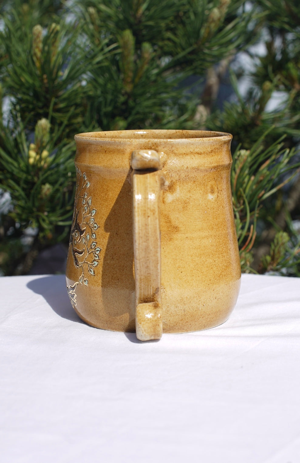Antique tree of life cup with healing earth and gold