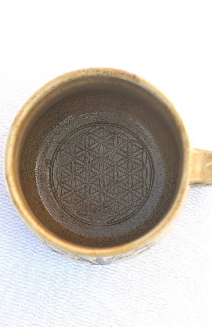 Antique tree of life cup with healing earth and gold