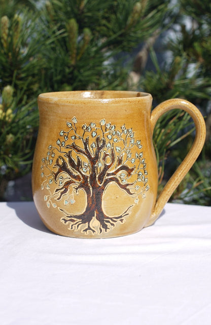 Tasse Arbre de vie avec terre médicinale et or 24 carats