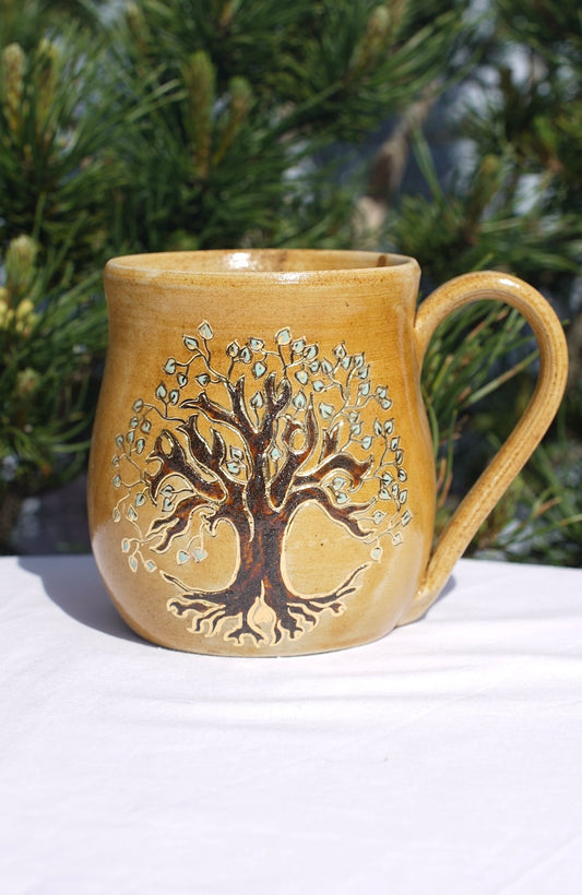 Tasse Arbre de vie avec terre médicinale et or 24 carats