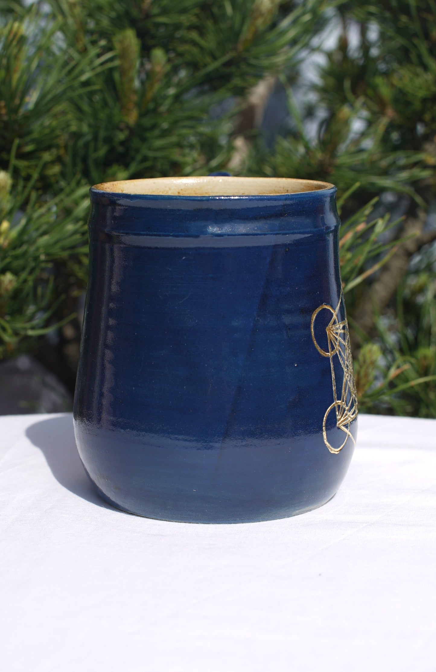 Tasse antik Metatrons Würfel Echt-Gold 24kt
