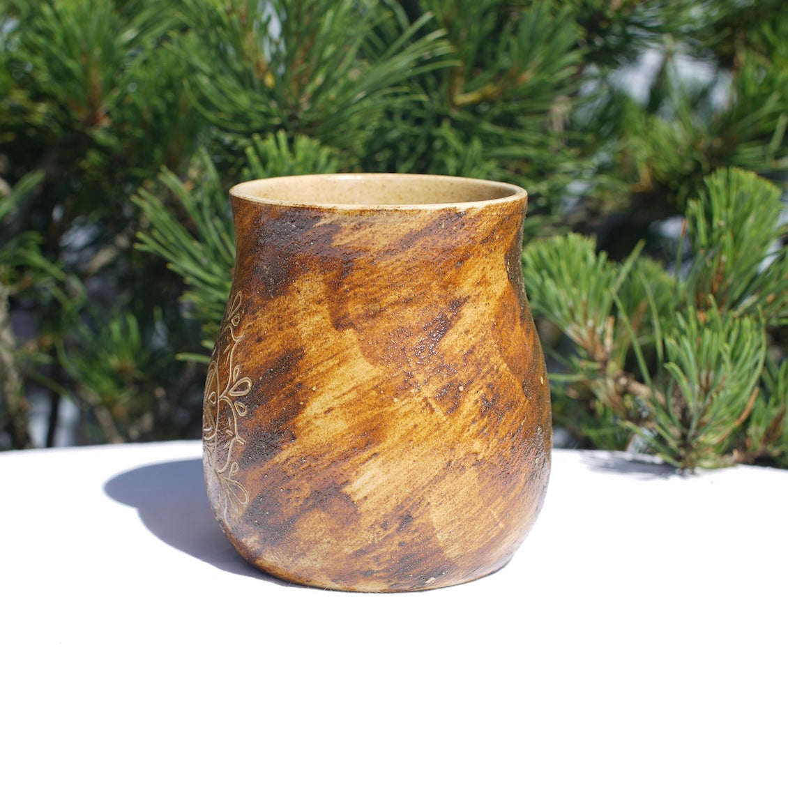 Mandala healing clay mug