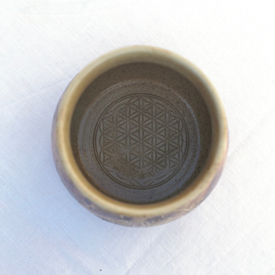 Mandala healing clay mug