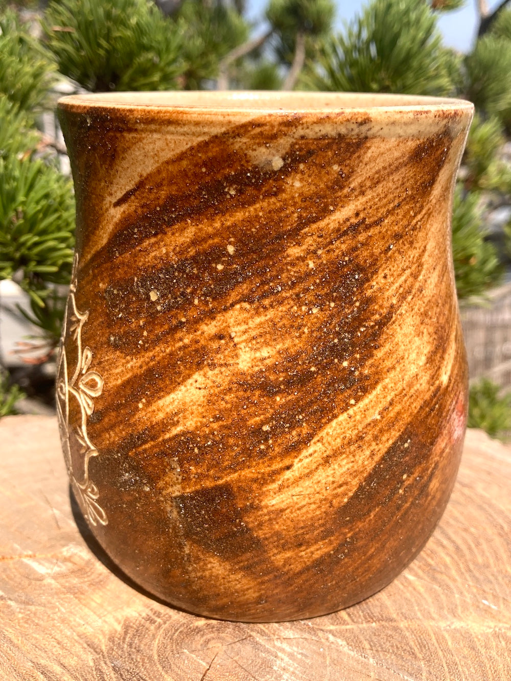 Mandala healing clay mug