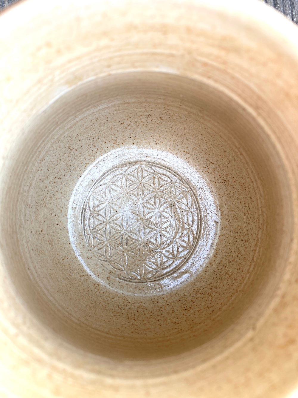 Mandala healing clay mug