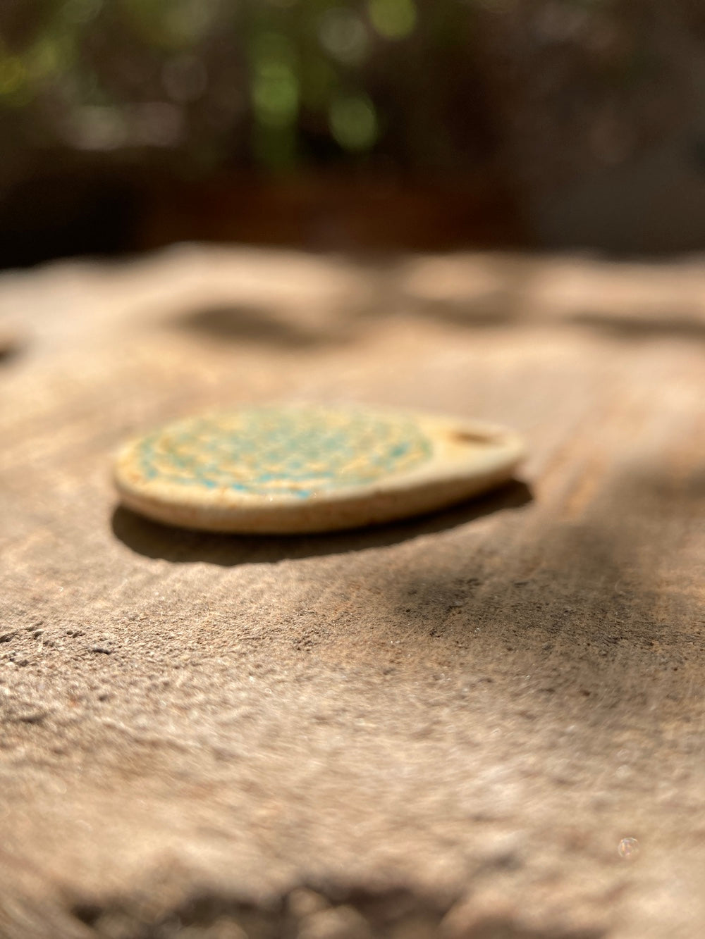 Amulett mit Blüte des Lebens in Jade