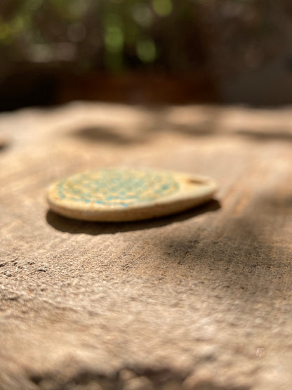 Amulette avec fleur de vie en jade