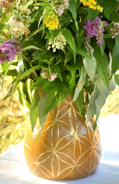 Vase Fleur de vie or 24 carats