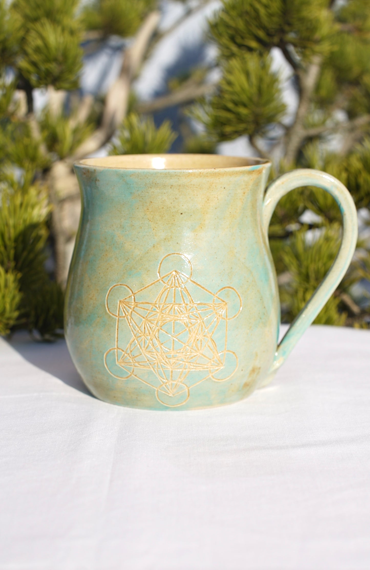 Tasse jade Metatrons Würfel